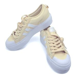 Adidas Nizza Platform Sneakers Pale Yellow Cloud White Size 10